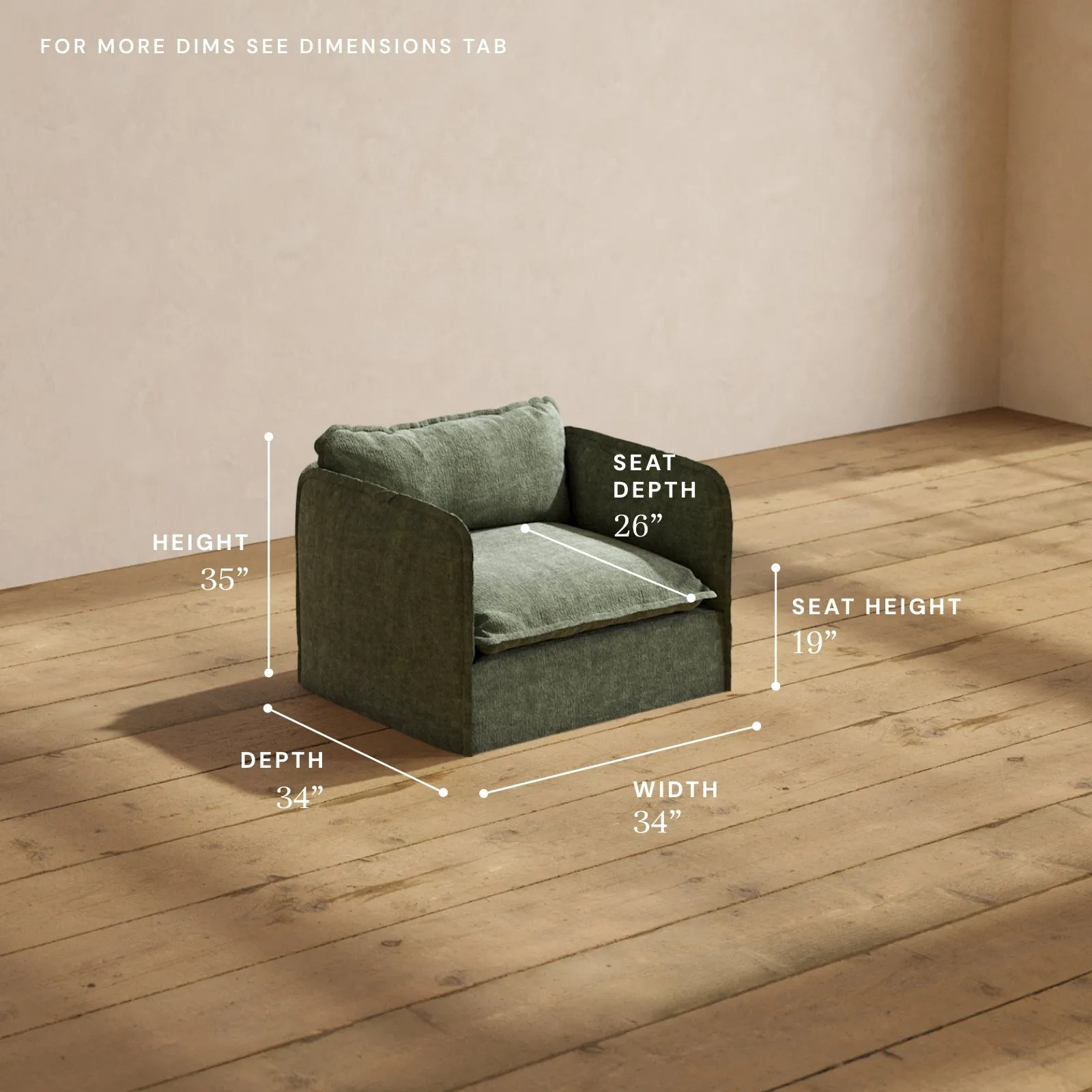 Modular Performance Armchair in Willow | Deluxe Blend