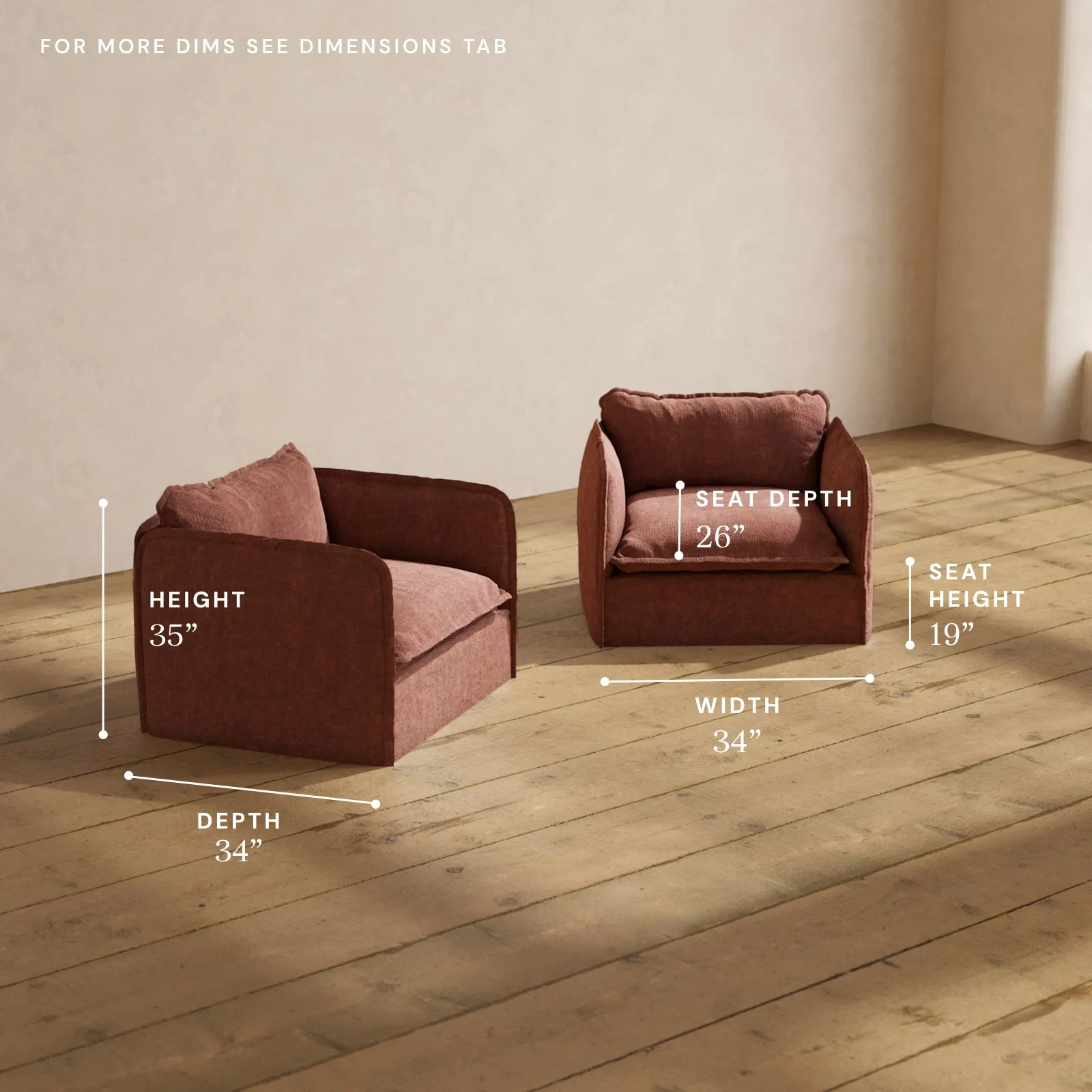 Modular Performance Armchair Set in Chestnut | Deluxe Blend