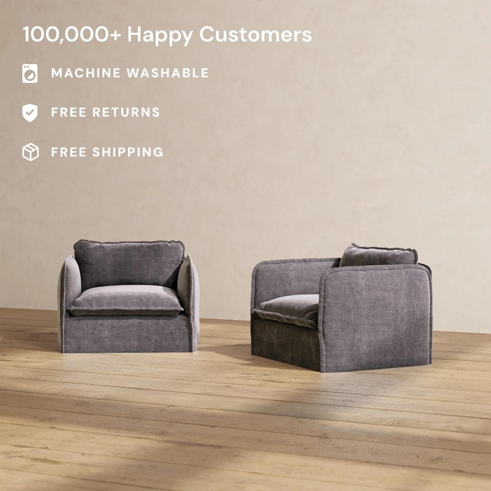 Modular Performance Armchair Set in Cinder | Deluxe Blend