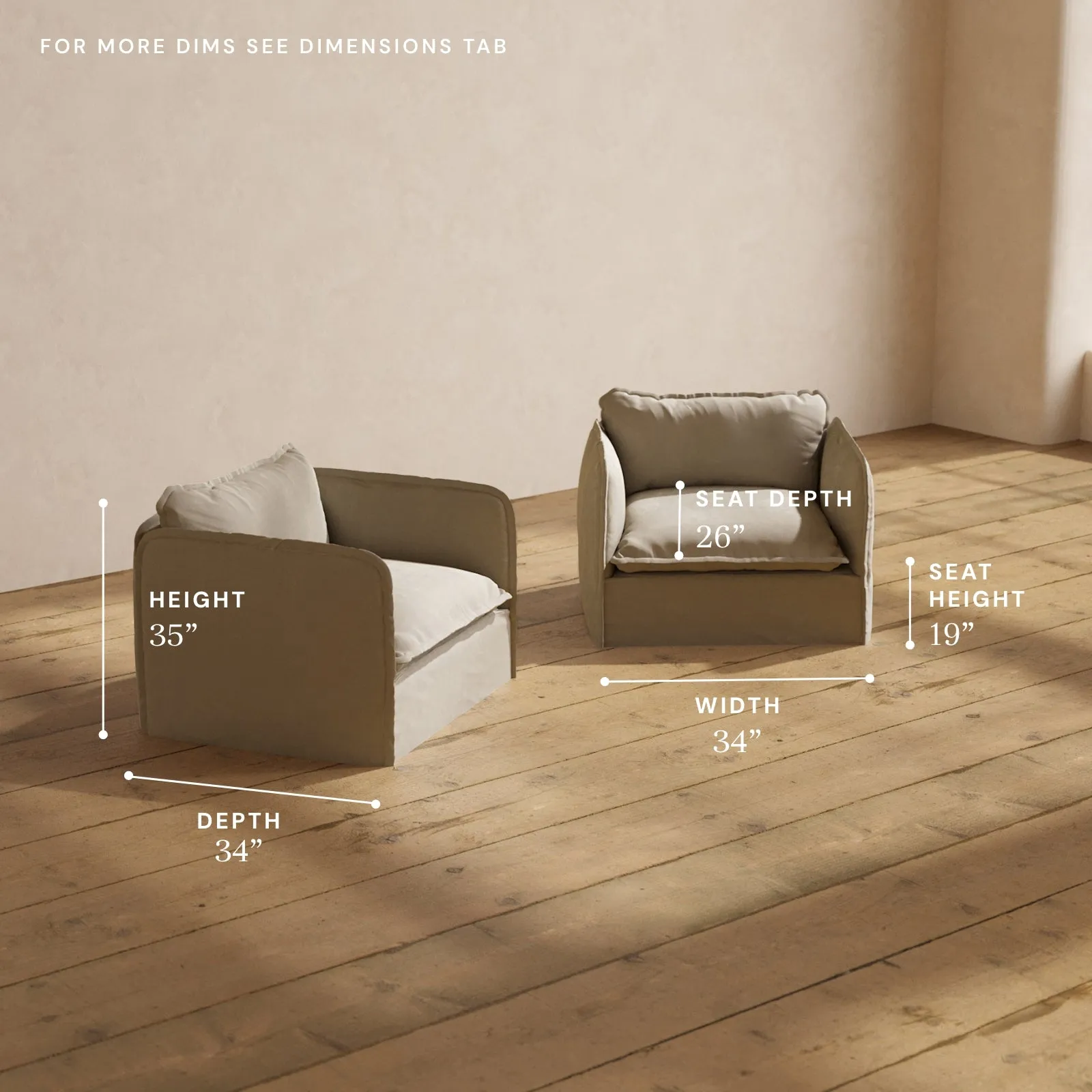 Modular Performance Armchair Set in Dune | Relaxed Blend