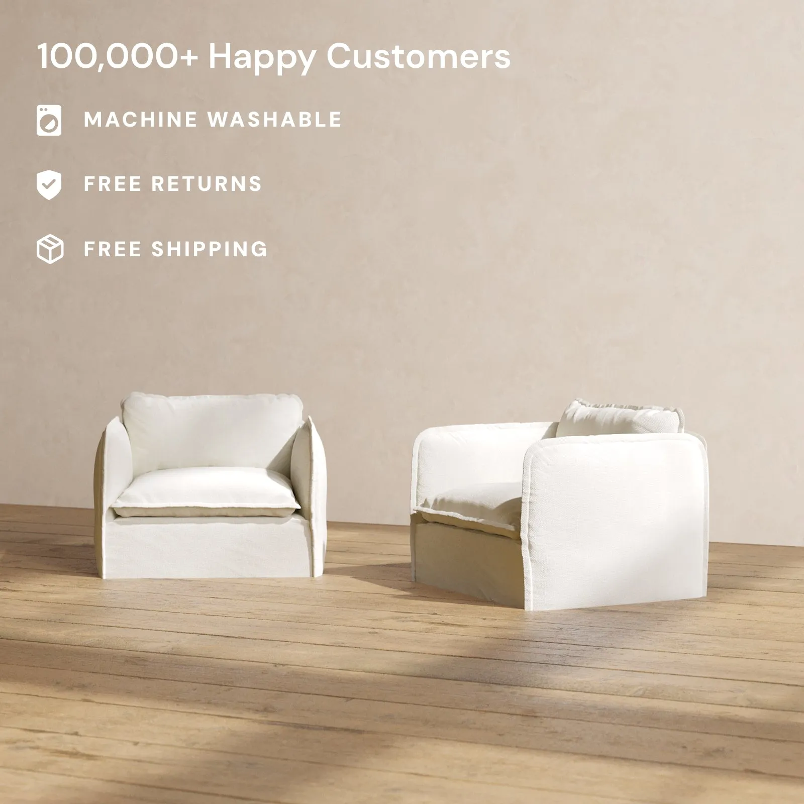 Modular Performance Armchair Set in Eggshell | Deluxe Blend