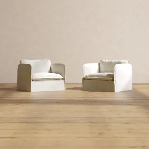Modular Performance Armchair Set in Eggshell | Deluxe Blend