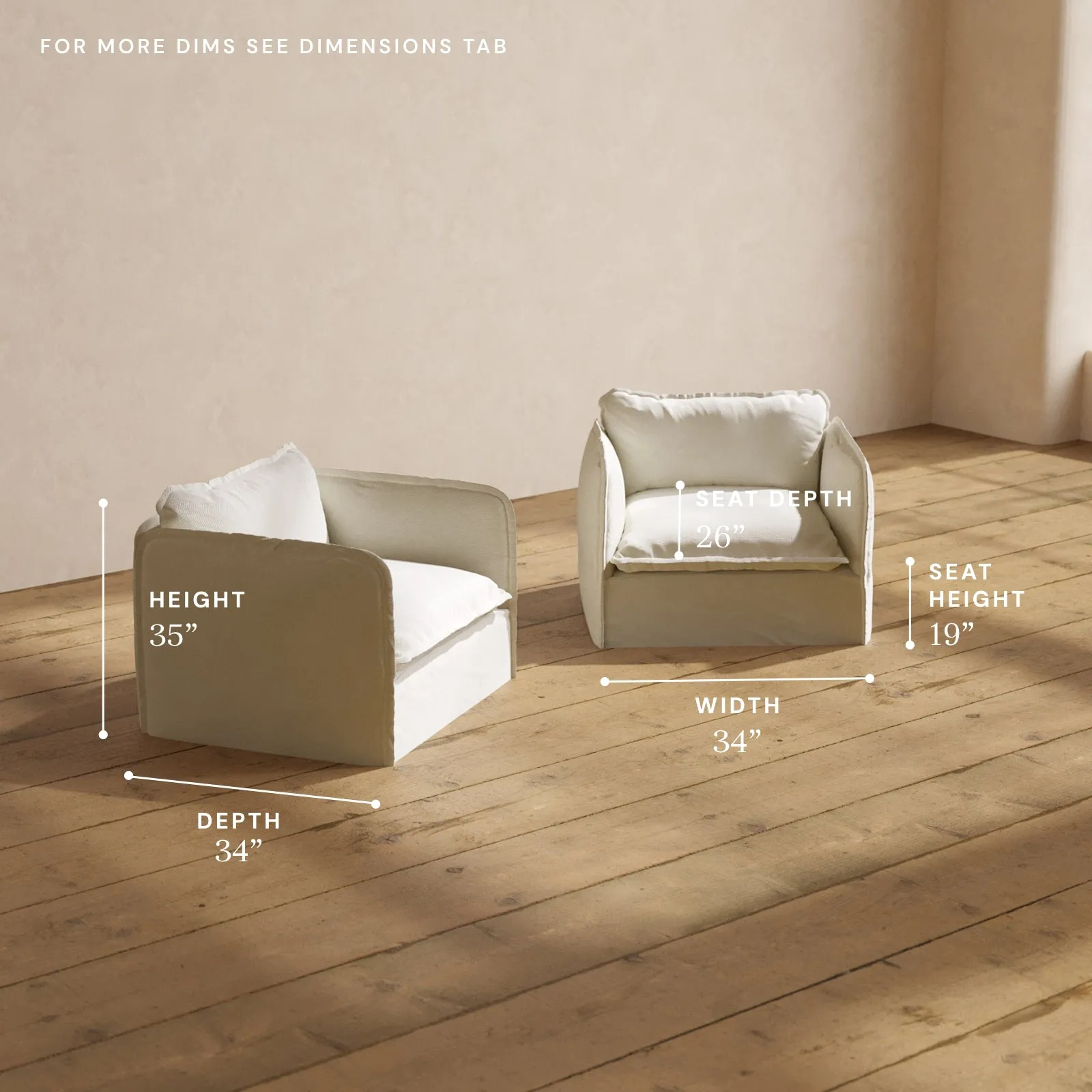 Modular Performance Armchair Set in Eggshell | Deluxe Blend