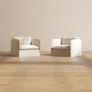 Modular Performance Armchair Set in Flour | Deluxe Blend