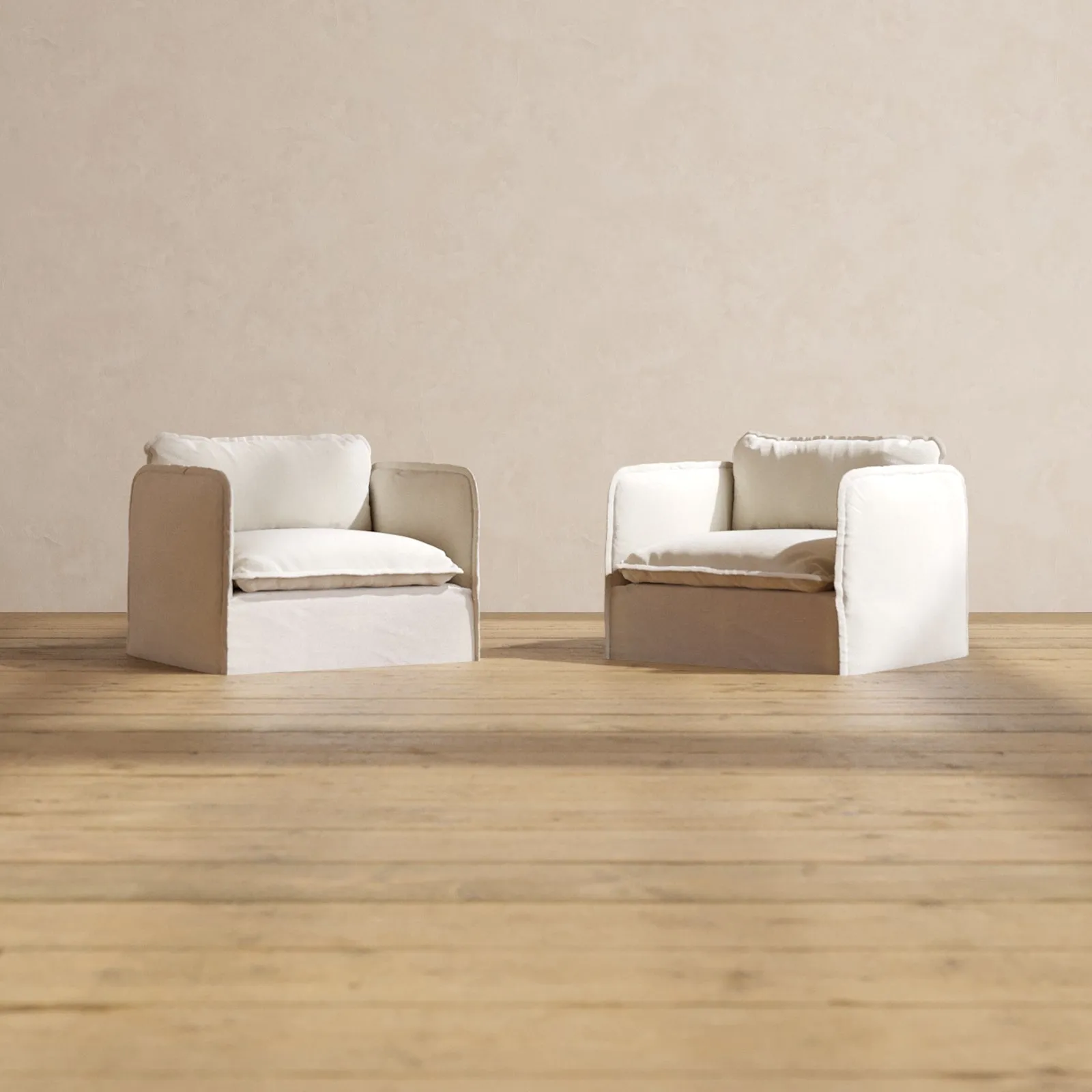 Modular Performance Armchair Set in Flour | Deluxe Blend