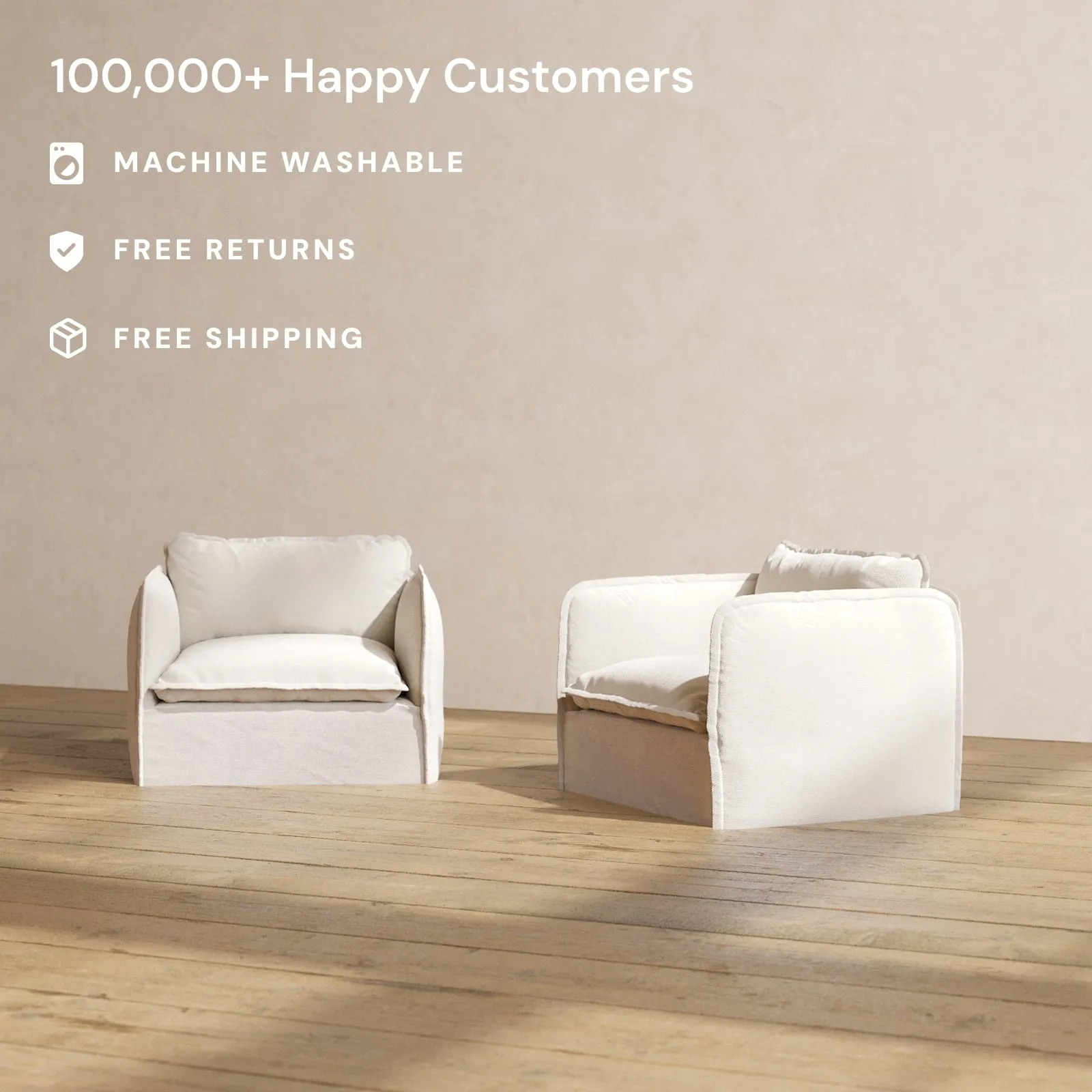 Modular Performance Armchair Set in Flour | Deluxe Blend