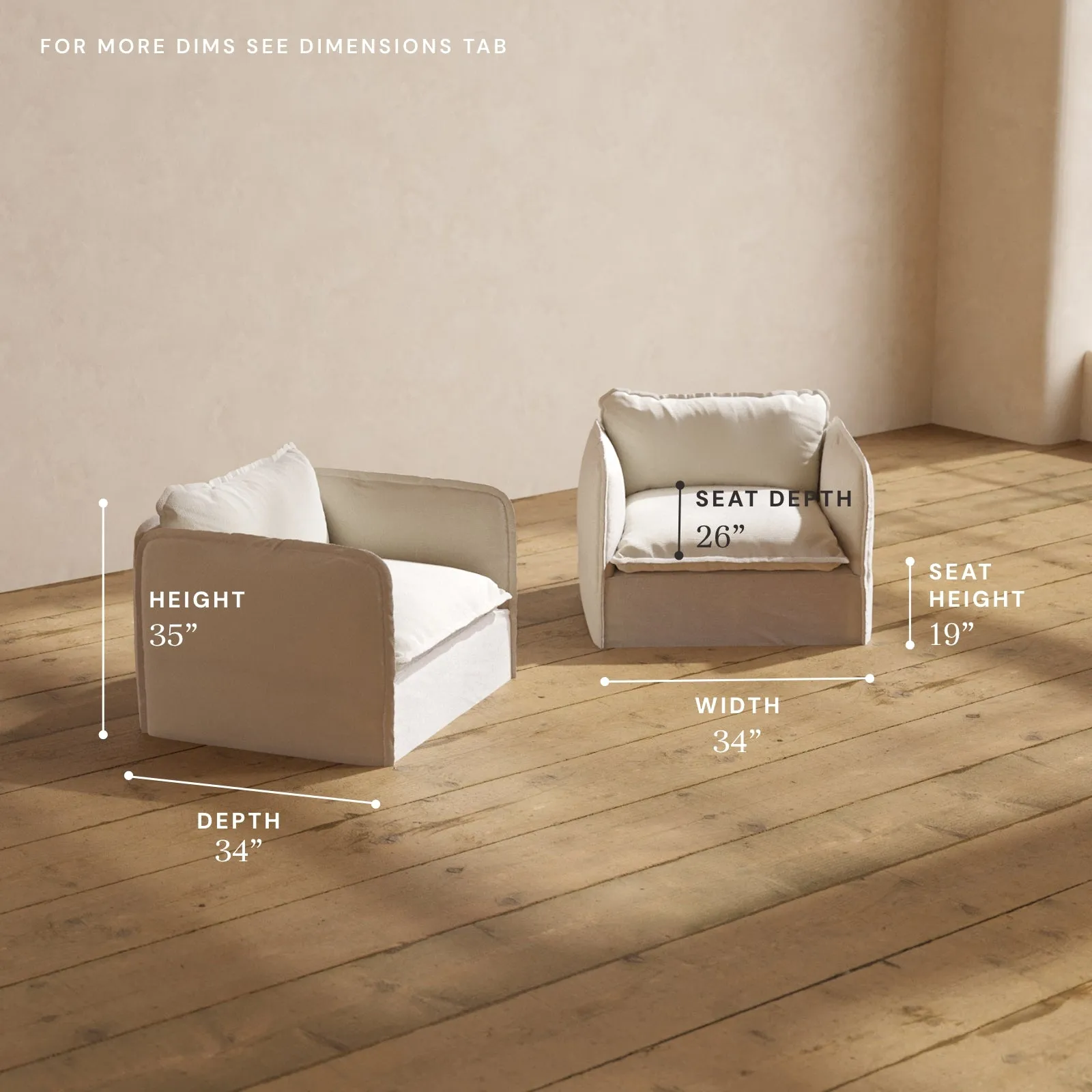 Modular Performance Armchair Set in Flour | Deluxe Blend