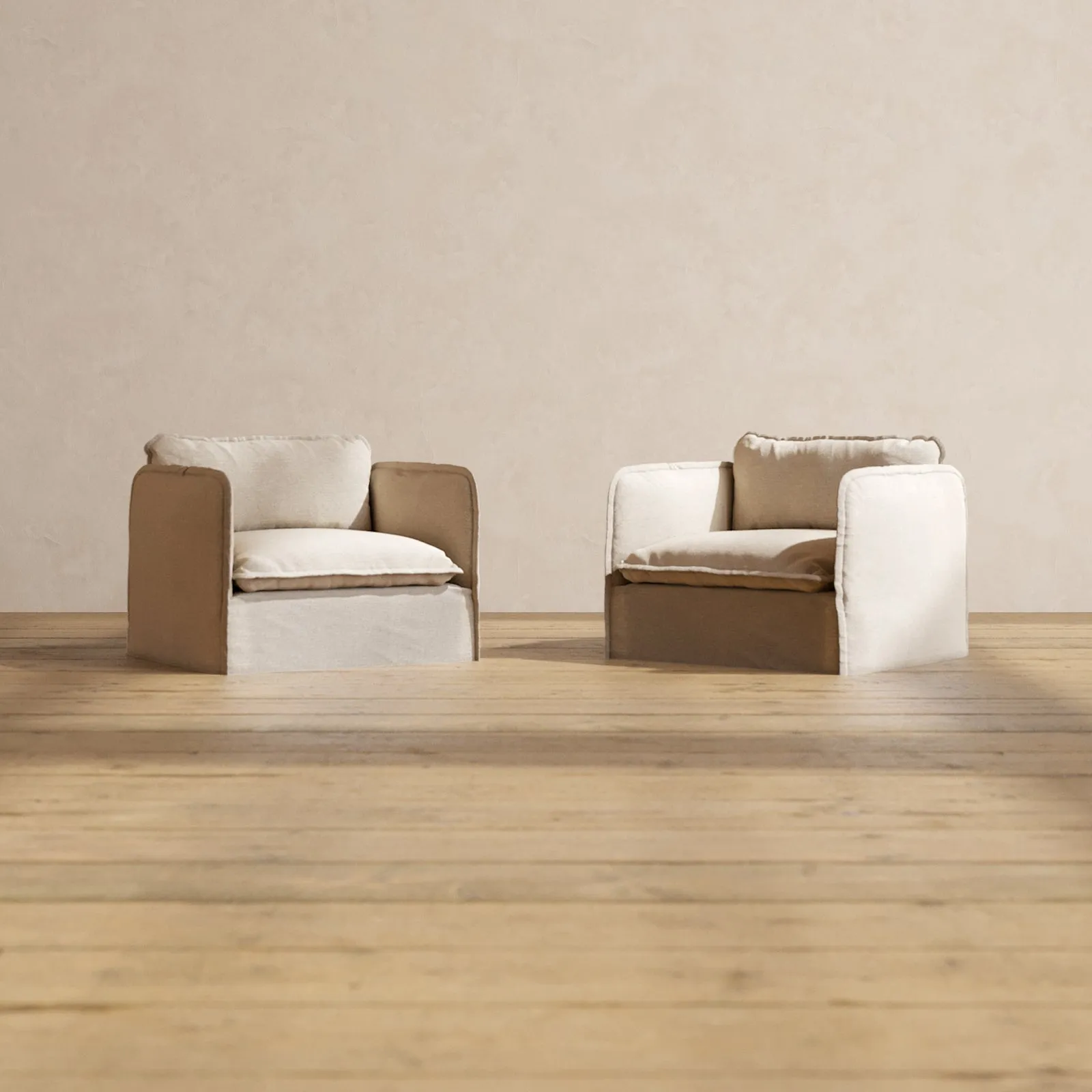 Modular Performance Armchair Set in Oat | Deluxe Blend