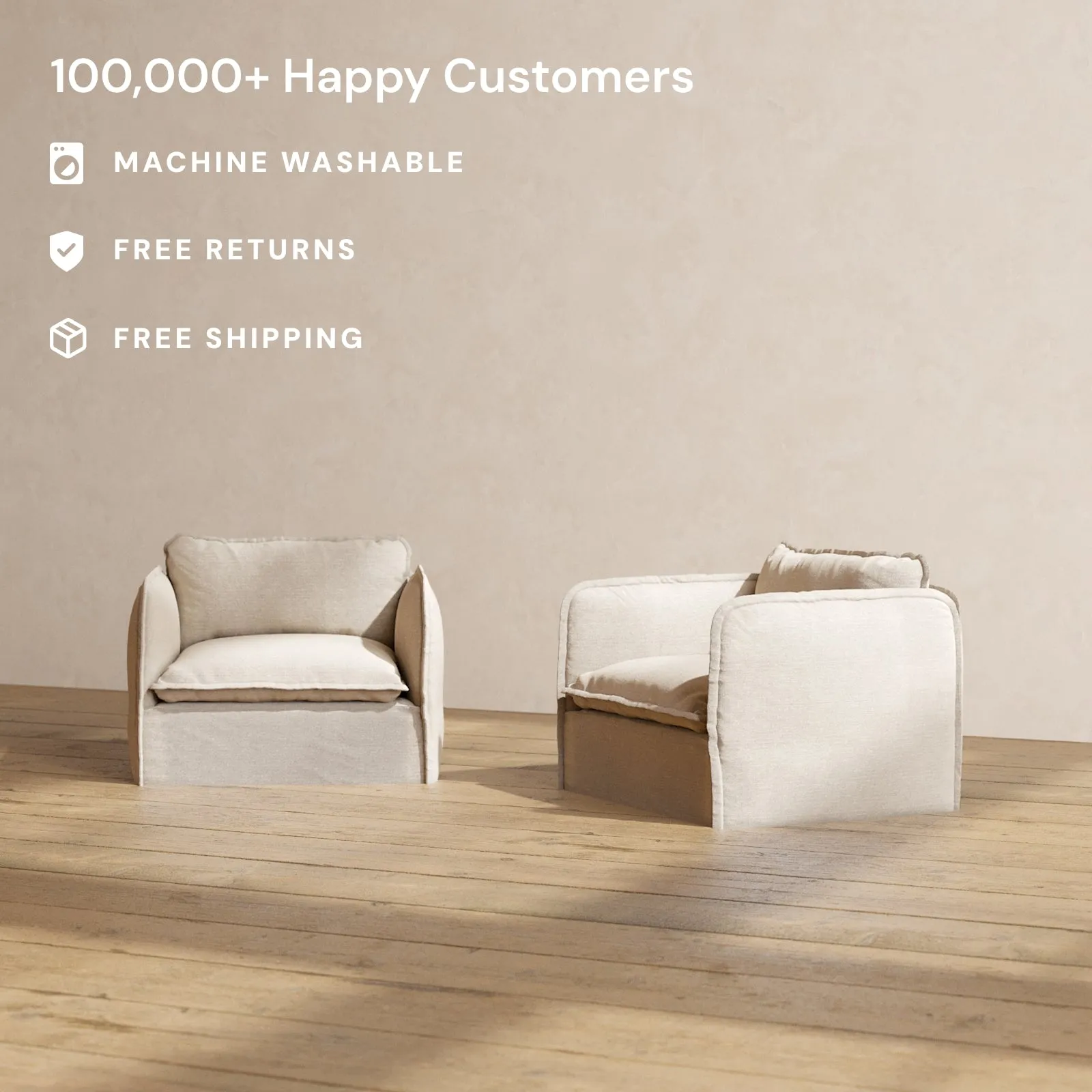 Modular Performance Armchair Set in Oat | Deluxe Blend