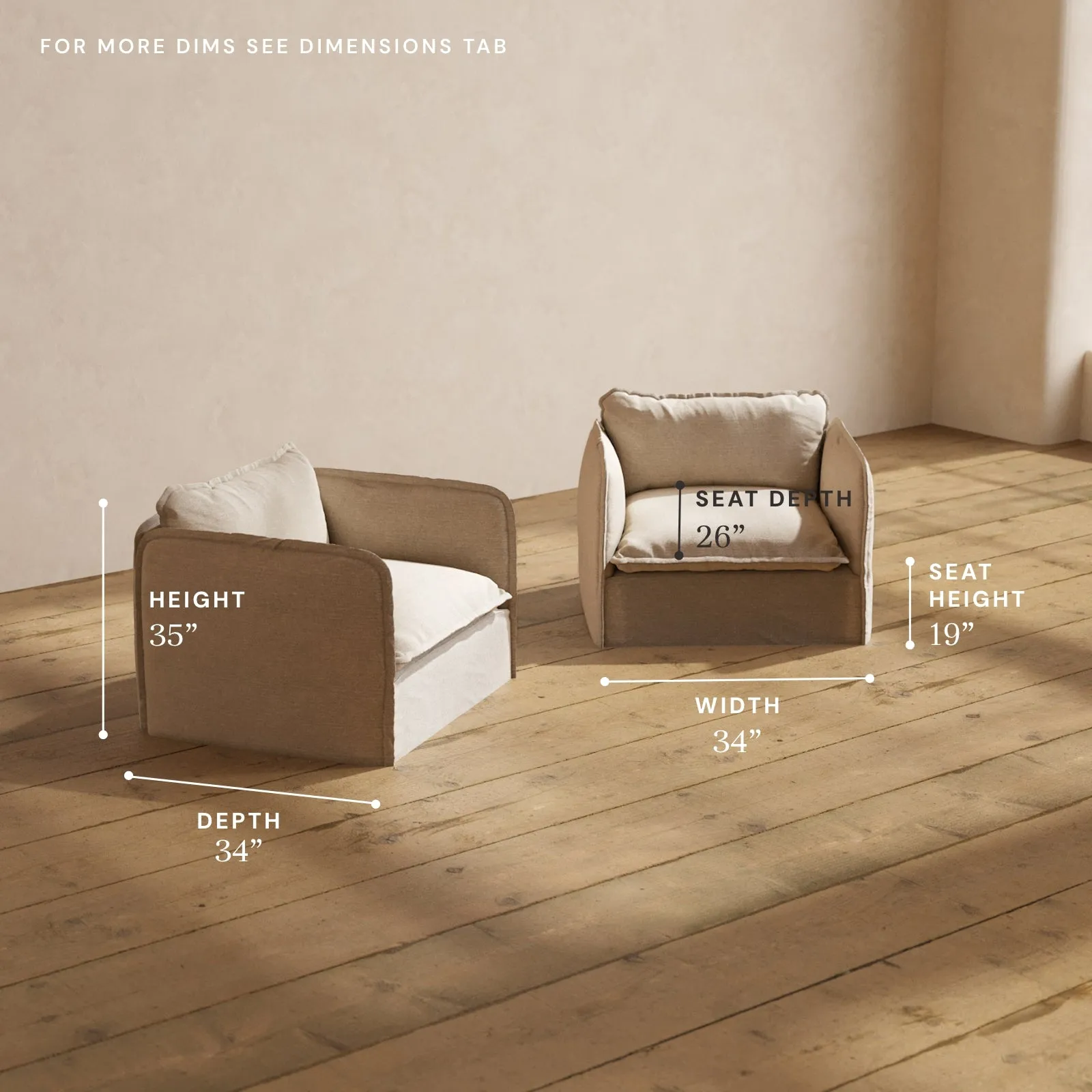 Modular Performance Armchair Set in Oat | Deluxe Blend