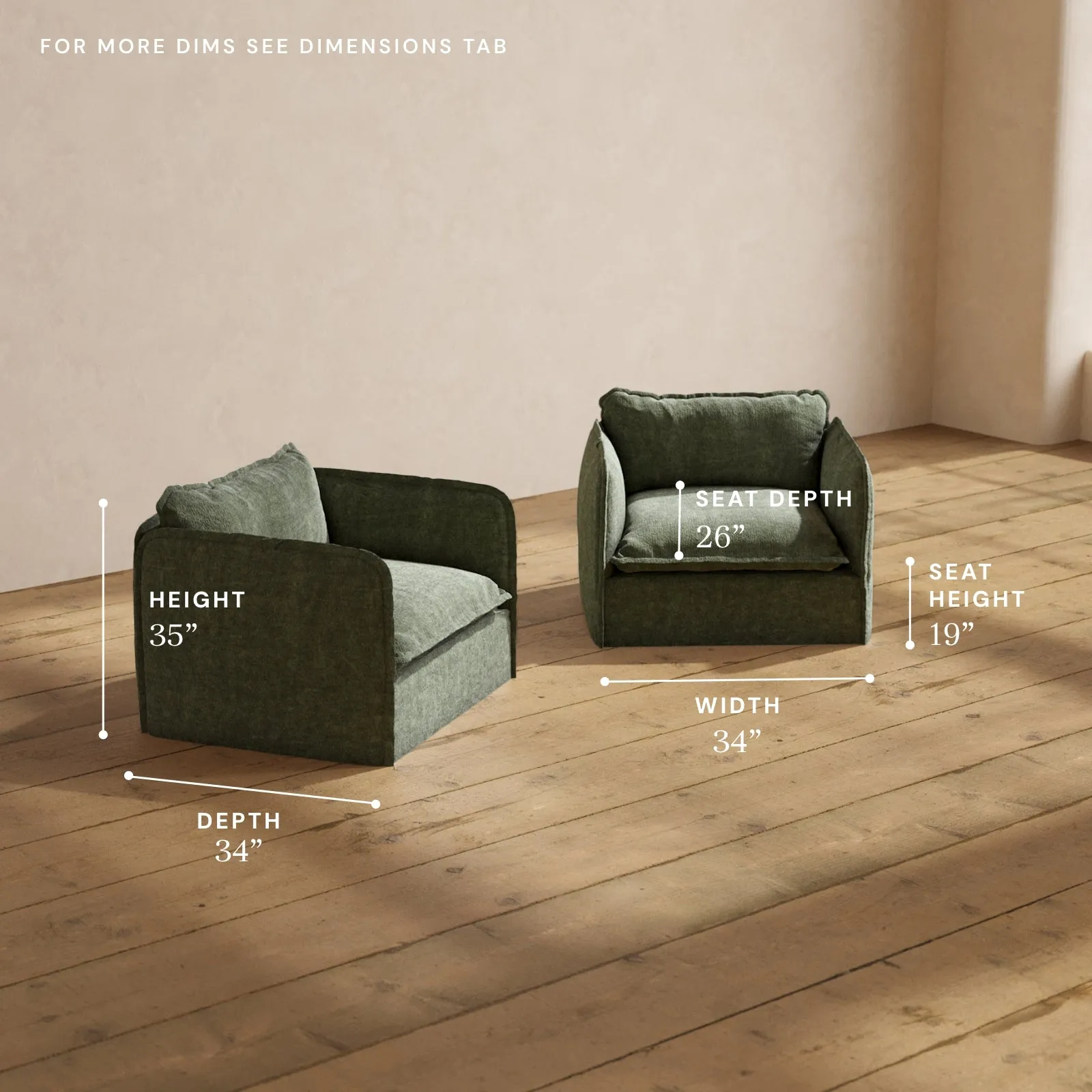 Modular Performance Armchair Set in Willow | Deluxe Blend