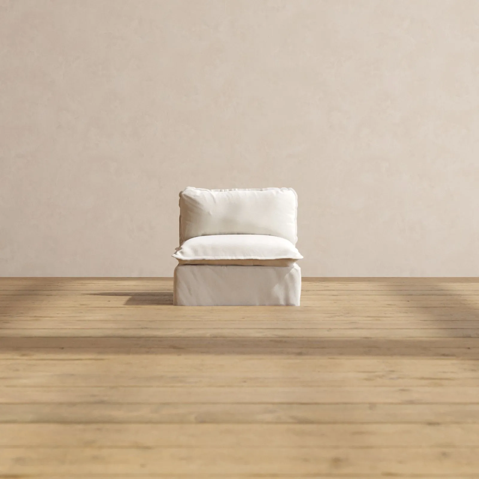 Modular Performance Armless Chair in Flour | Deluxe Blend