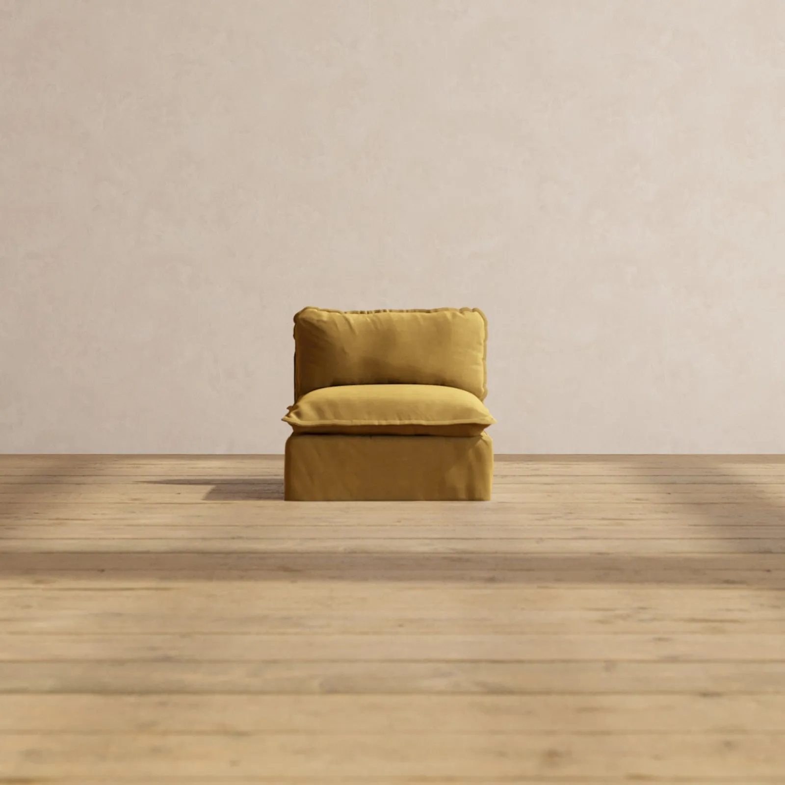 Modular Performance Armless Chair in Toffee | Relaxed Blend