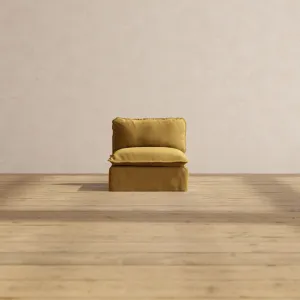 Modular Performance Armless Chair in Toffee | Relaxed Blend