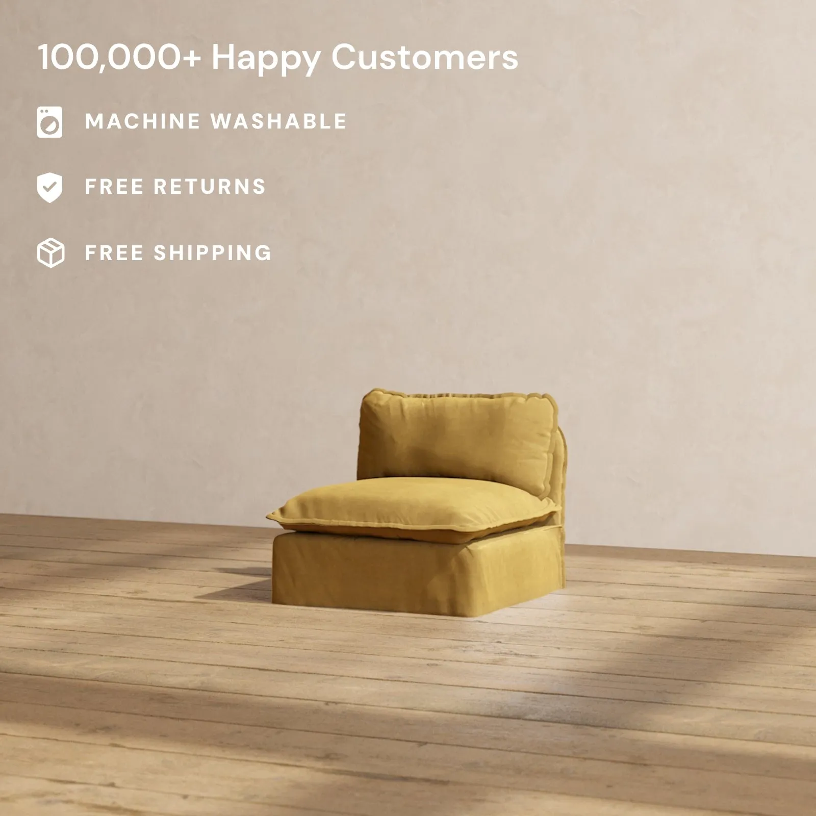 Modular Performance Armless Chair in Toffee | Relaxed Blend