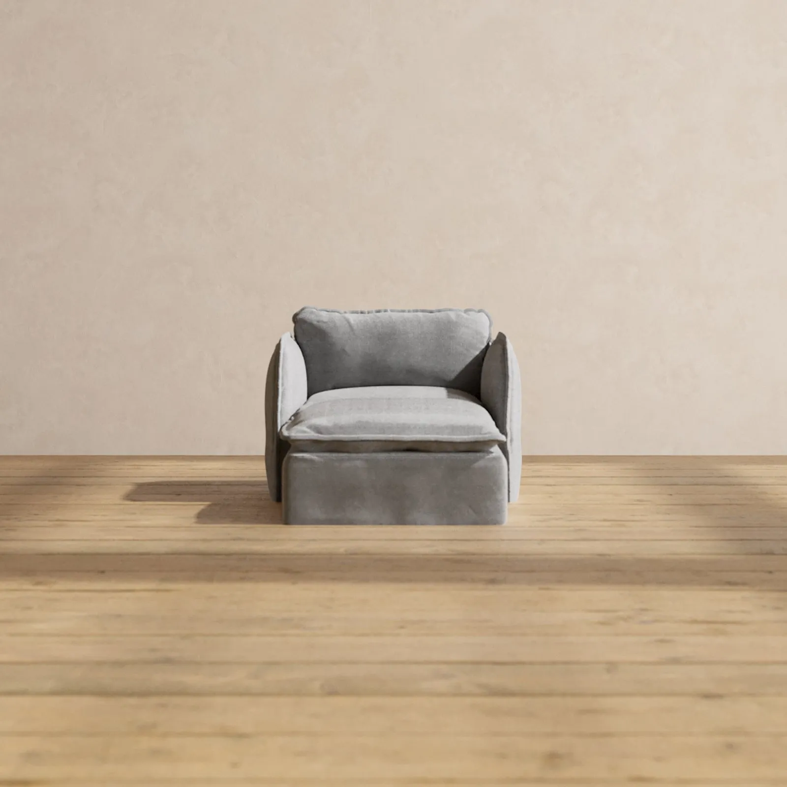 Modular Performance Chaise Armchair in Ash | Deluxe Blend