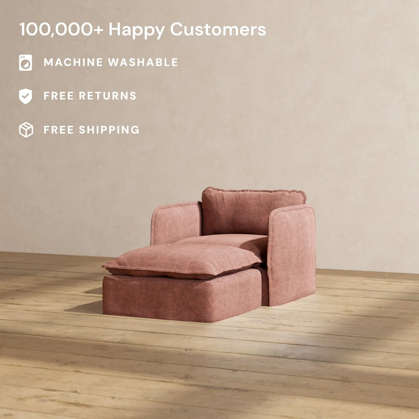Modular Performance Chaise Armchair in Chestnut | Deluxe Blend