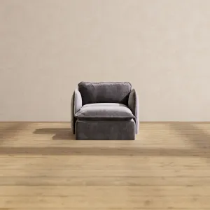 Modular Performance Chaise Armchair in Cinder | Deluxe Blend
