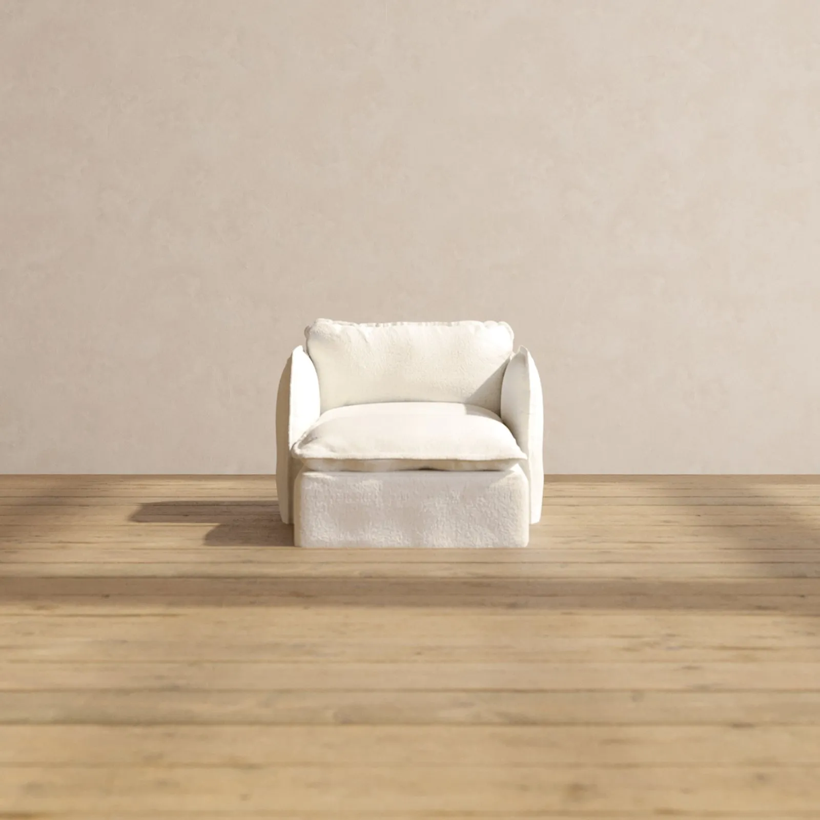Modular Performance Chaise Armchair in Mousse | Deluxe Blend