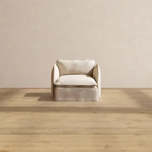 Modular Performance Chaise Armchair in Oat | Relaxed Blend