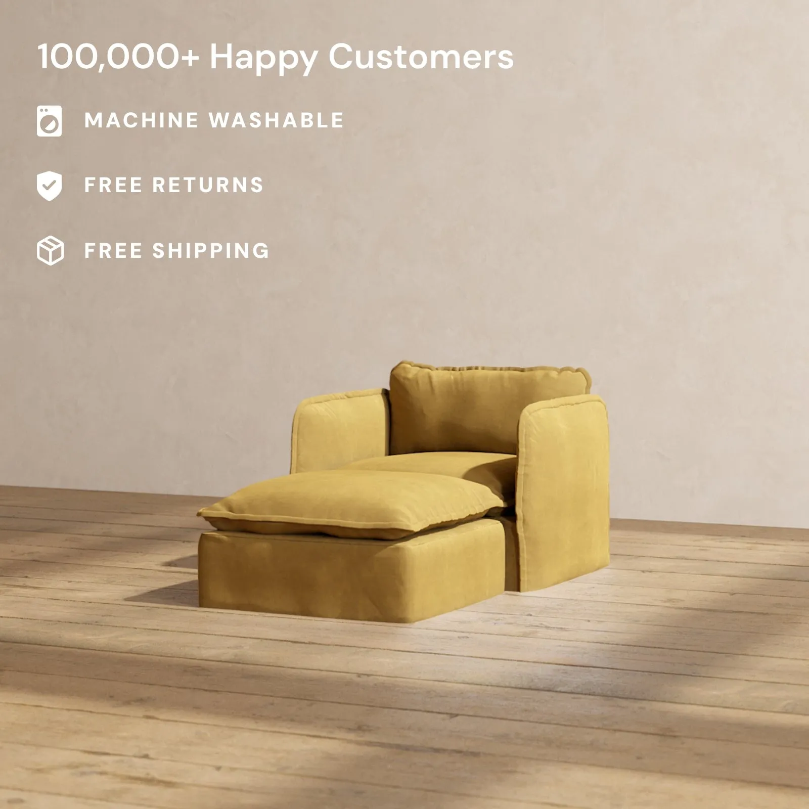 Modular Performance Chaise Armchair in Toffee | Deluxe Blend