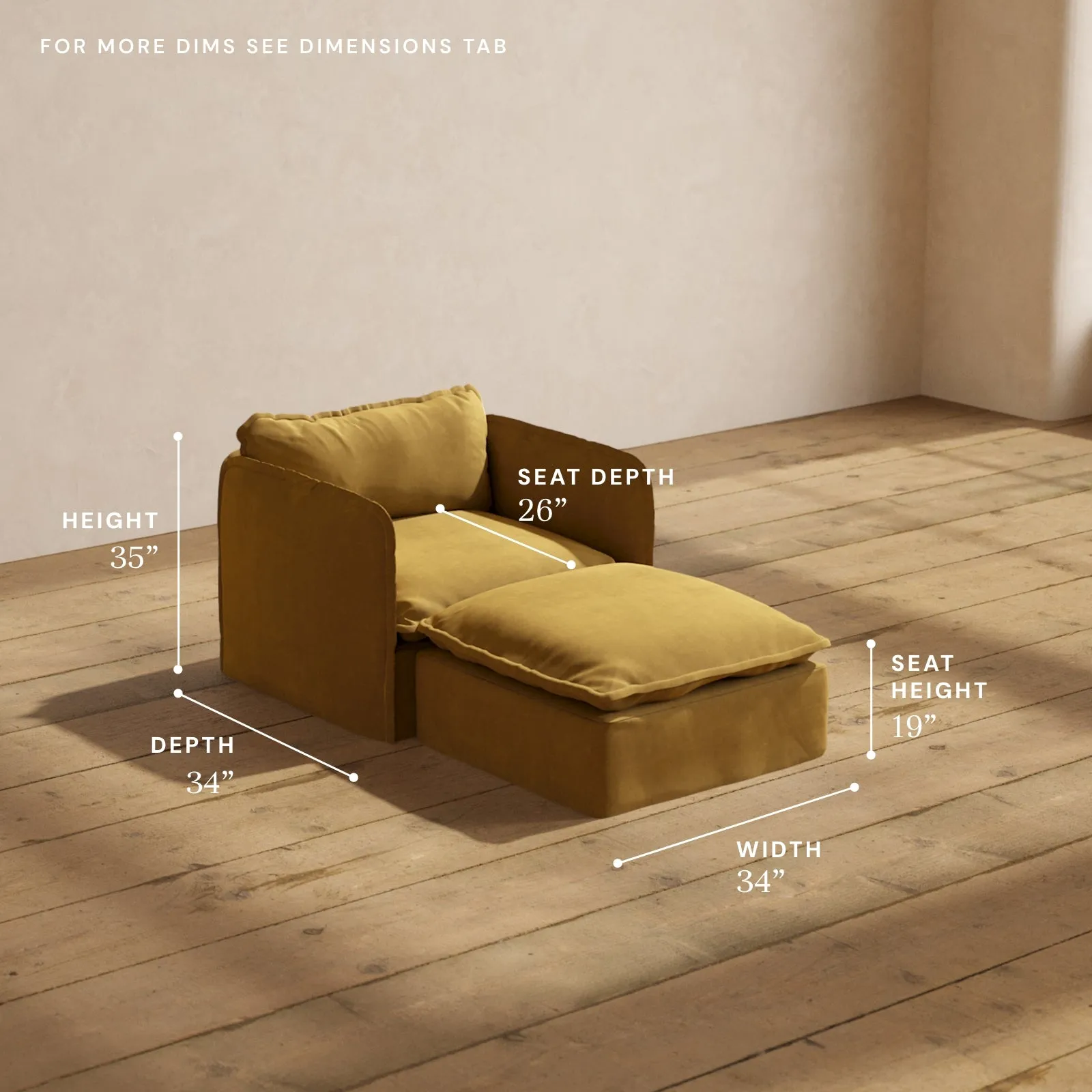 Modular Performance Chaise Armchair in Toffee | Deluxe Blend