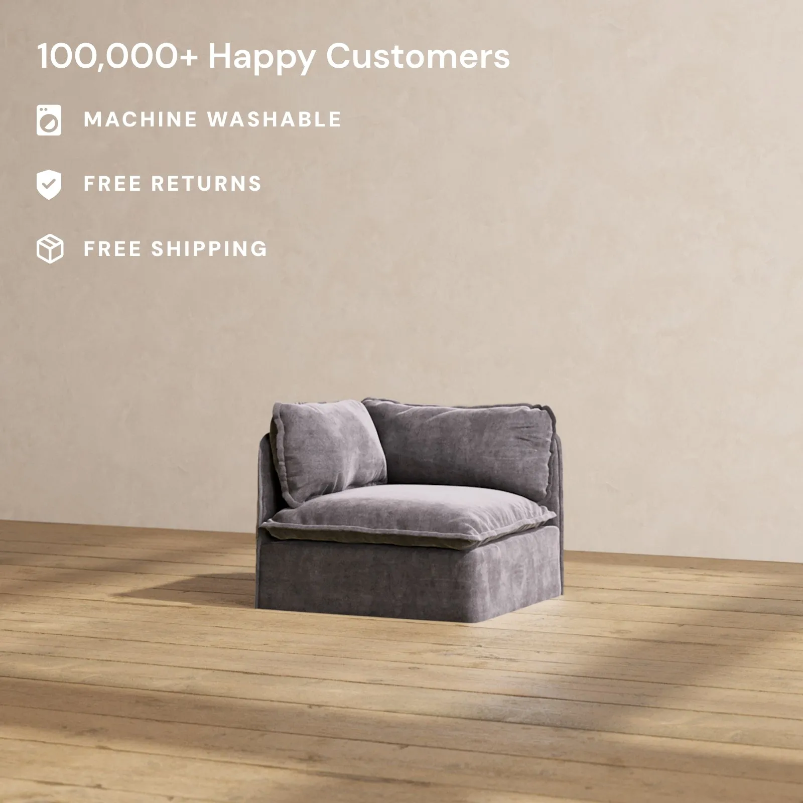 Modular Performance Corner Chair in Cinder | Deluxe Blend