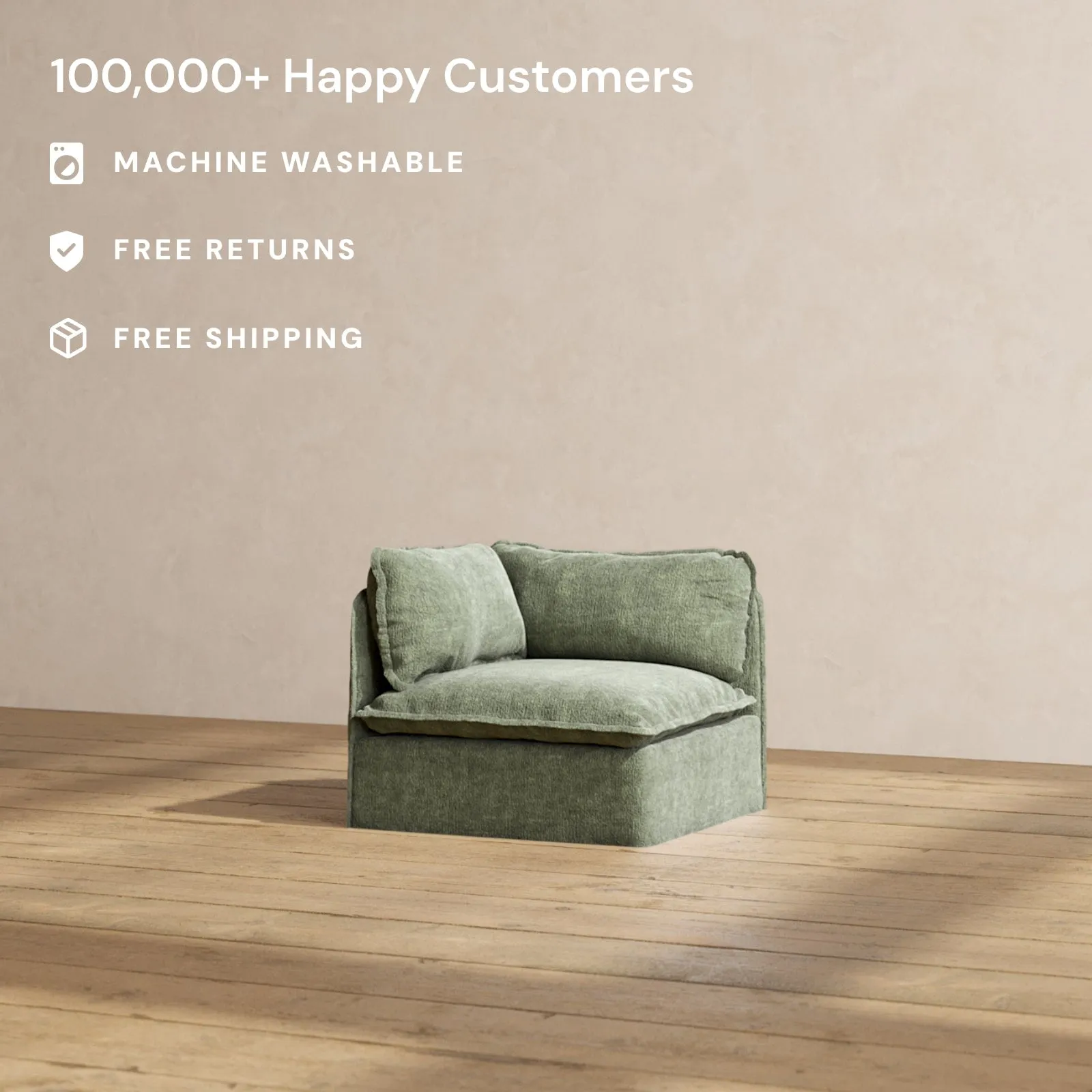 Modular Performance Corner Chair in Willow | Relaxed Blend