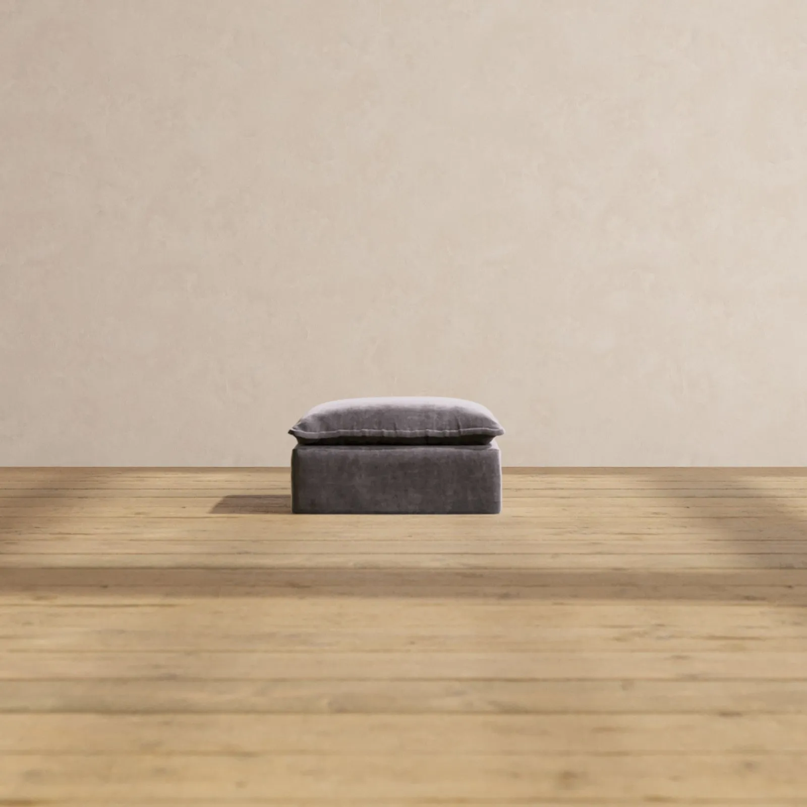 Modular Performance Ottoman in Cinder | Deluxe Blend
