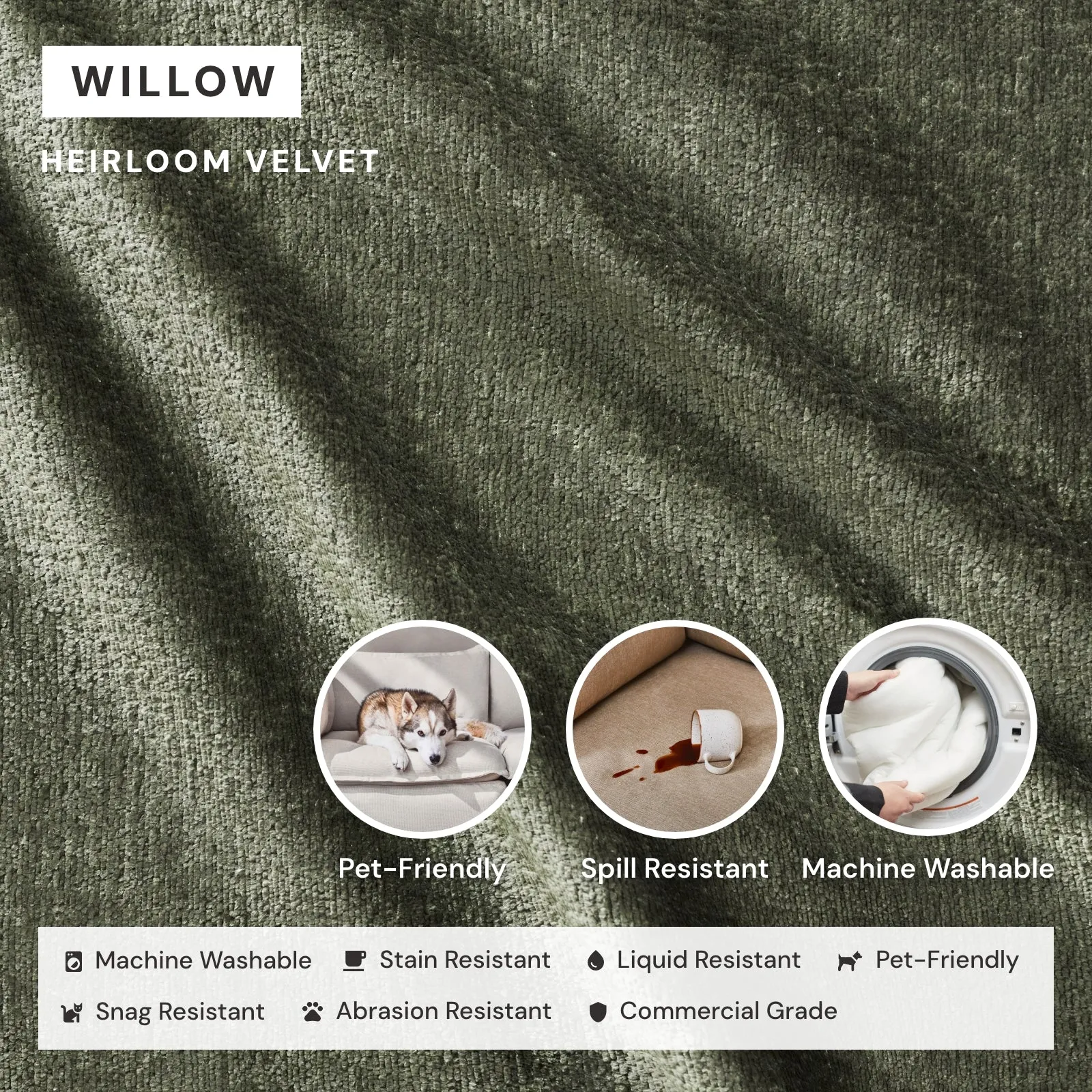 Modular Performance Ottoman in Willow | Deluxe Blend