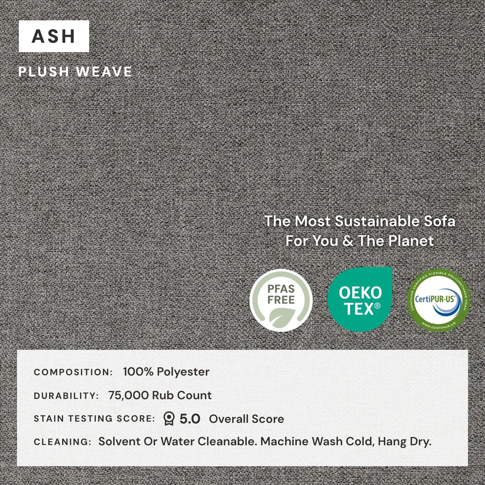 Modular Washable 2-Seater in Ash | Deluxe  Seat | Cloud Pillow