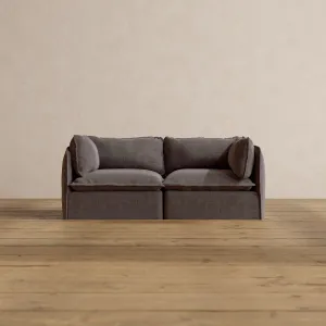 Modular Washable 2-Seater in Caviar | Deluxe  Seat | Cloud Pillow