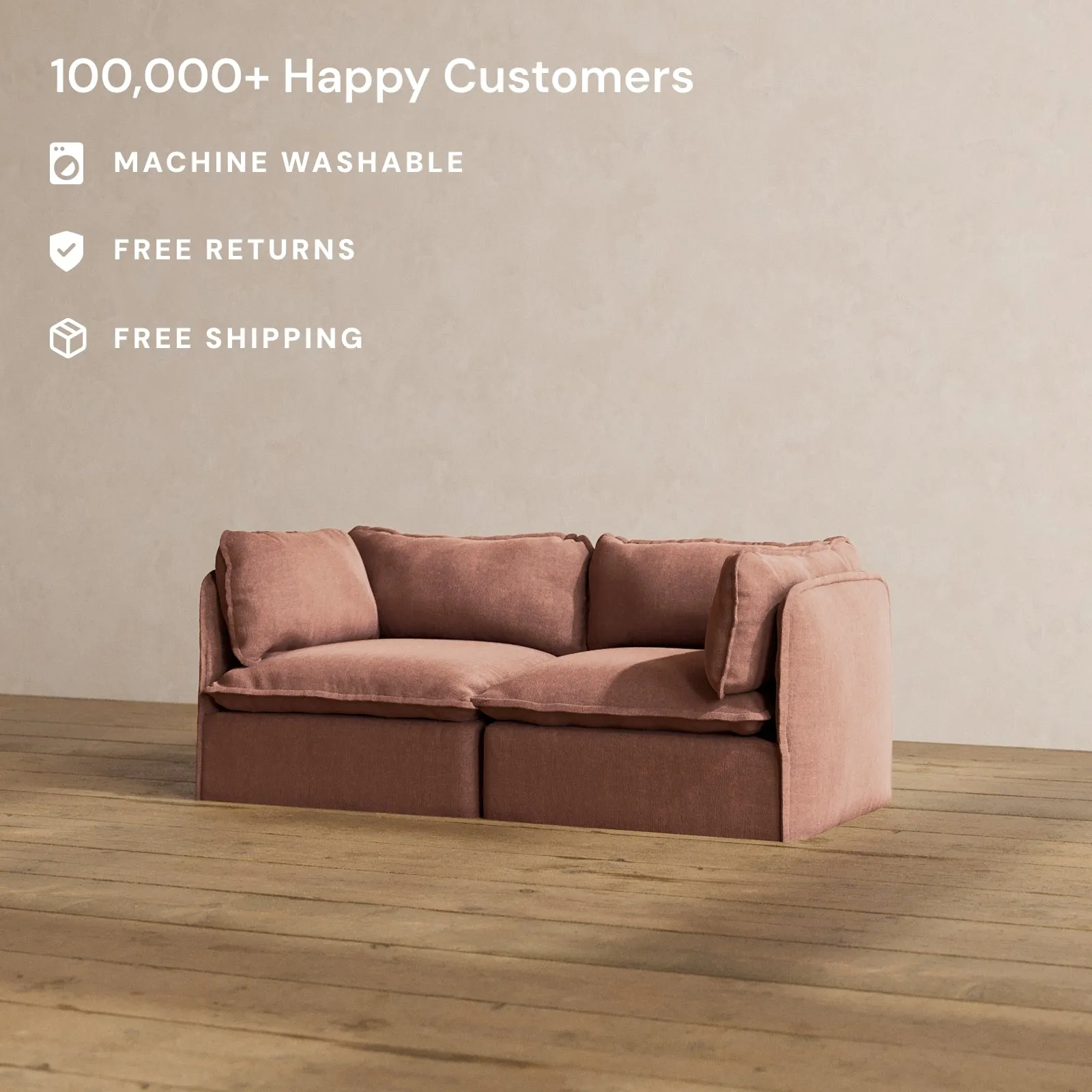 Modular Washable 2-Seater in Chestnut | Memorix  Seat | Contour Pillow