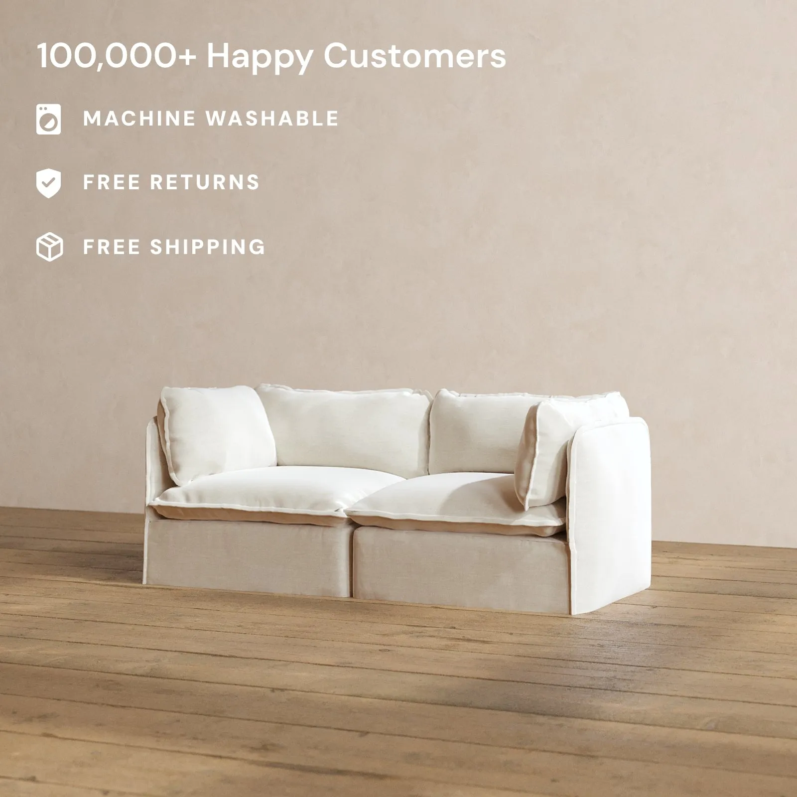 Modular Washable 2-Seater in Coco | Memorix  Seat | Contour Pillow