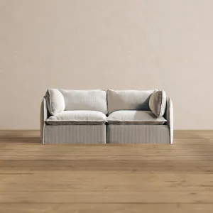 Modular Washable 2-Seater in Milk | Deluxe  Seat | Cloud Pillow