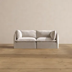 Modular Washable 2-Seater in Mist | Deluxe  Seat | Cloud Pillow