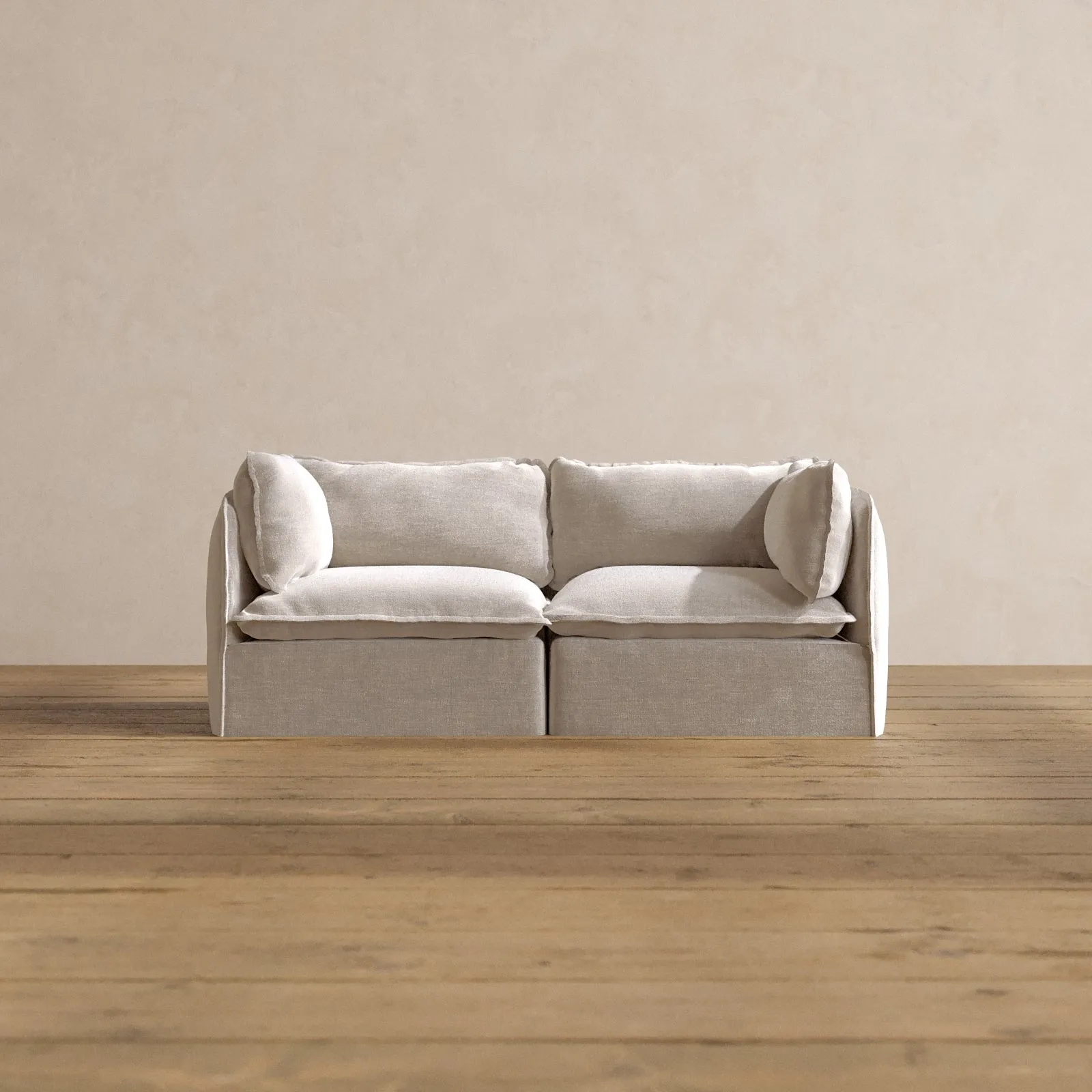 Modular Washable 2-Seater in Mist | Deluxe  Seat | Cloud Pillow