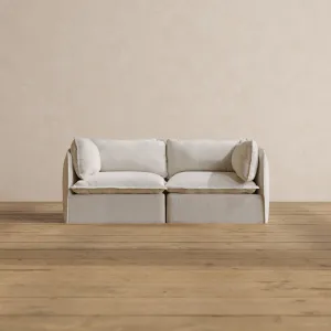 Modular Washable 2-Seater in Powder | Deluxe  Seat | Cloud Pillow