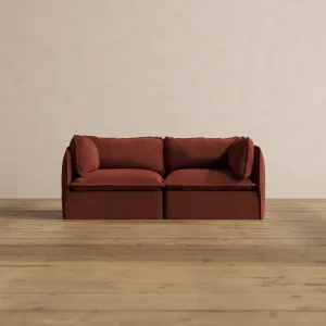 Modular Washable 2-Seater in Rust | Memorix  Seat | Contour Pillow