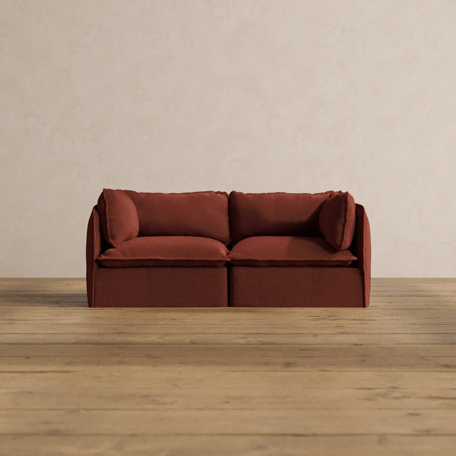 Modular Washable 2-Seater in Rust | Memorix  Seat | Contour Pillow