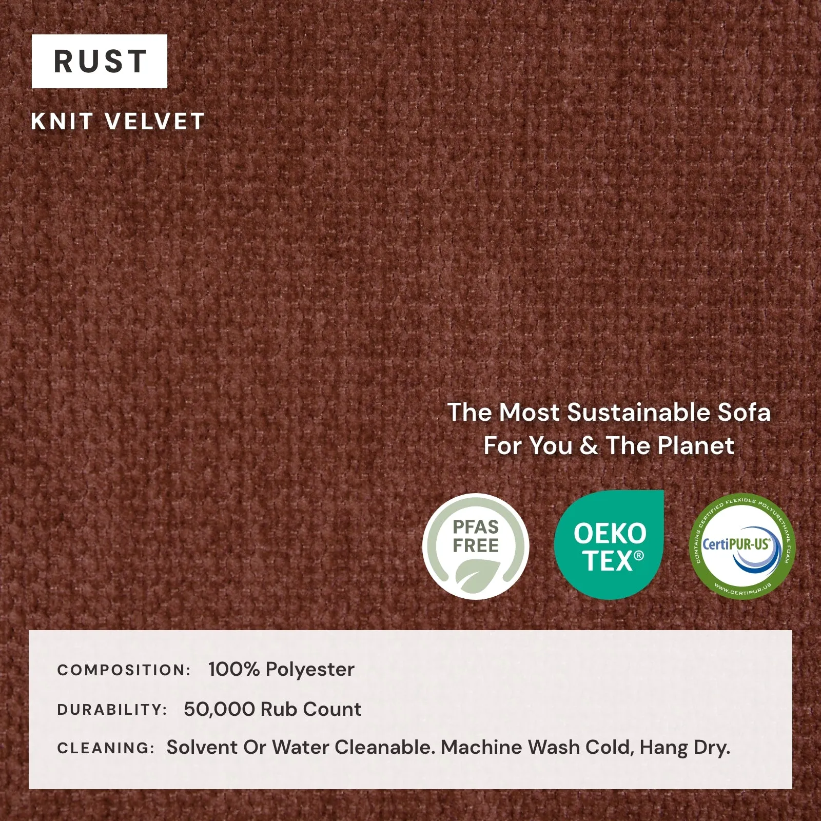 Modular Washable 2-Seater in Rust | Memorix  Seat | Contour Pillow