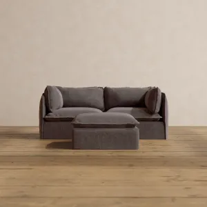 Modular Washable 2-Seater   Ottoman in Caviar | Memorix  Seat | Contour Pillow