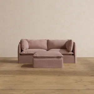 Modular Washable 2-Seater   Ottoman in Sakura | Memorix  Seat | Contour Pillow