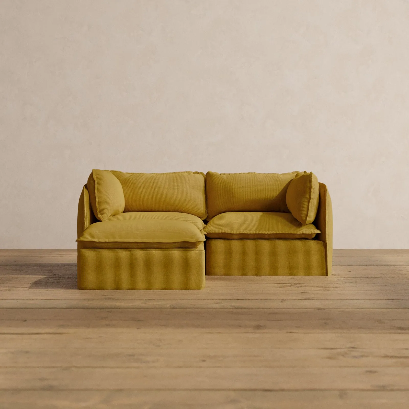 Modular Washable 2-Seater Sectional in Kiiro | Memorix  Seat | Contour Pillow