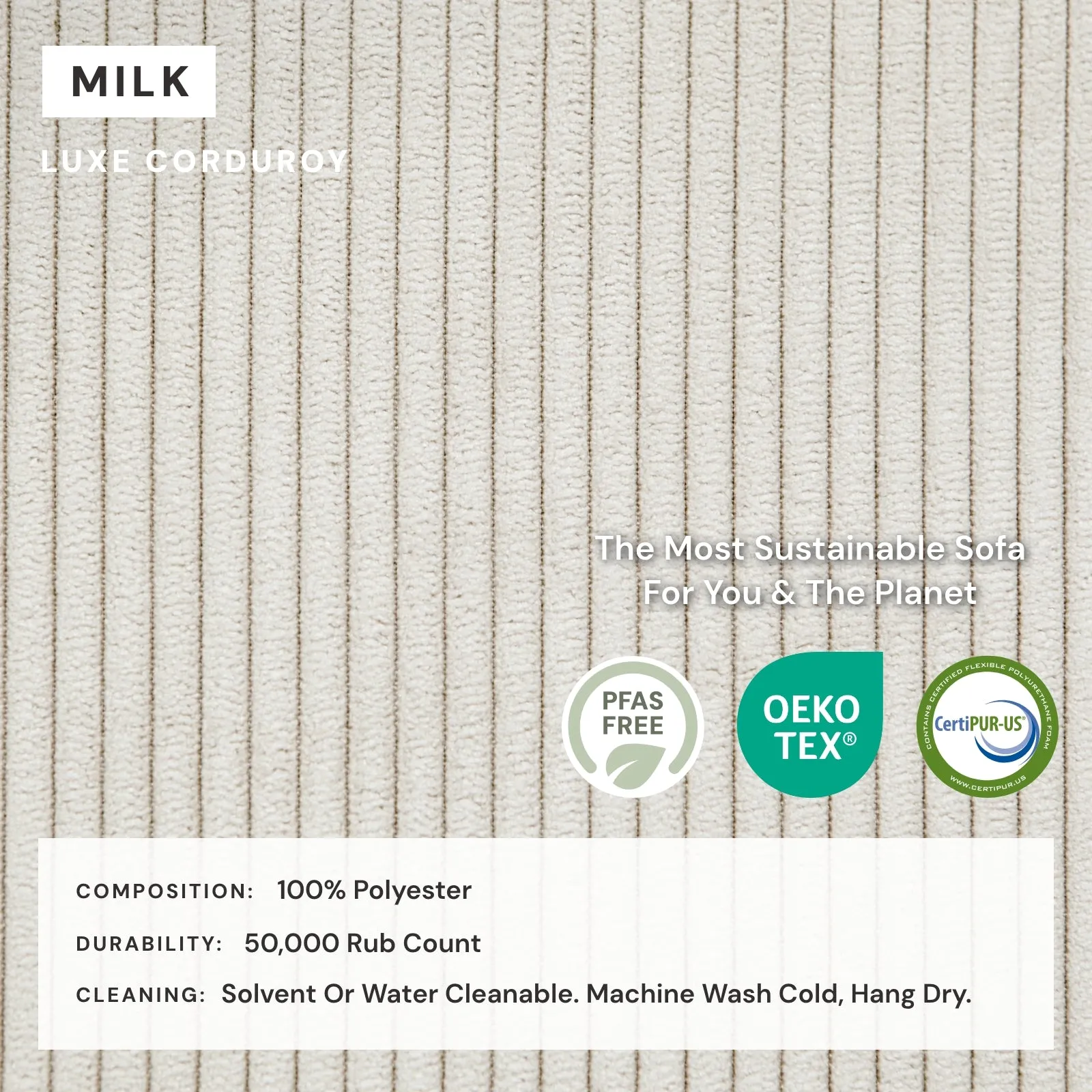 Modular Washable 2-Seater Sectional in Milk | Deluxe  Seat | Cloud Pillow