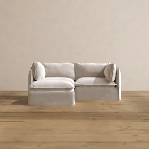 Modular Washable 2-Seater Sectional in Mist | Memorix  Seat | Contour Pillow