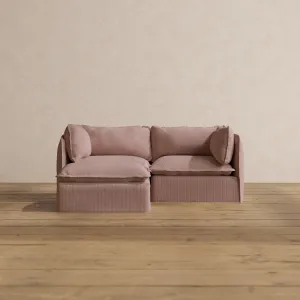 Modular Washable 2-Seater Sectional in Sakura | Deluxe  Seat | Cloud Pillow