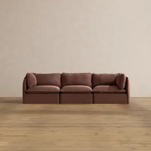 Modular Washable 3-Seater in Chestnut | Deluxe  Seat | Cloud Pillow