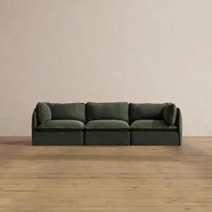 Modular Washable 3-Seater in Olivine | Memorix  Seat | Contour Pillow