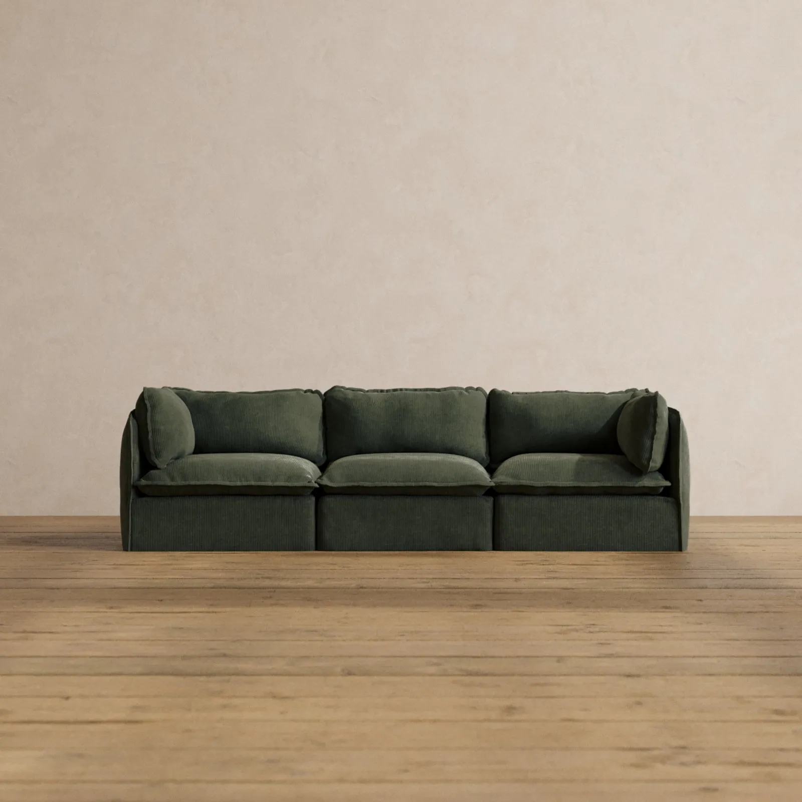 Modular Washable 3-Seater in Olivine | Memorix  Seat | Contour Pillow